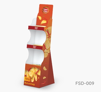 Slanted Three-Shelf Floor Display Stand