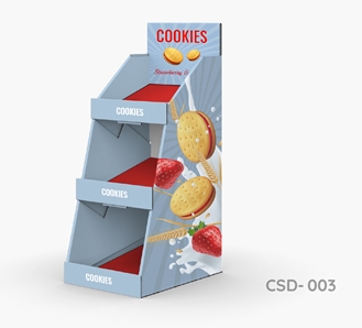 Three-Shelf Slanted Counter Display Stand